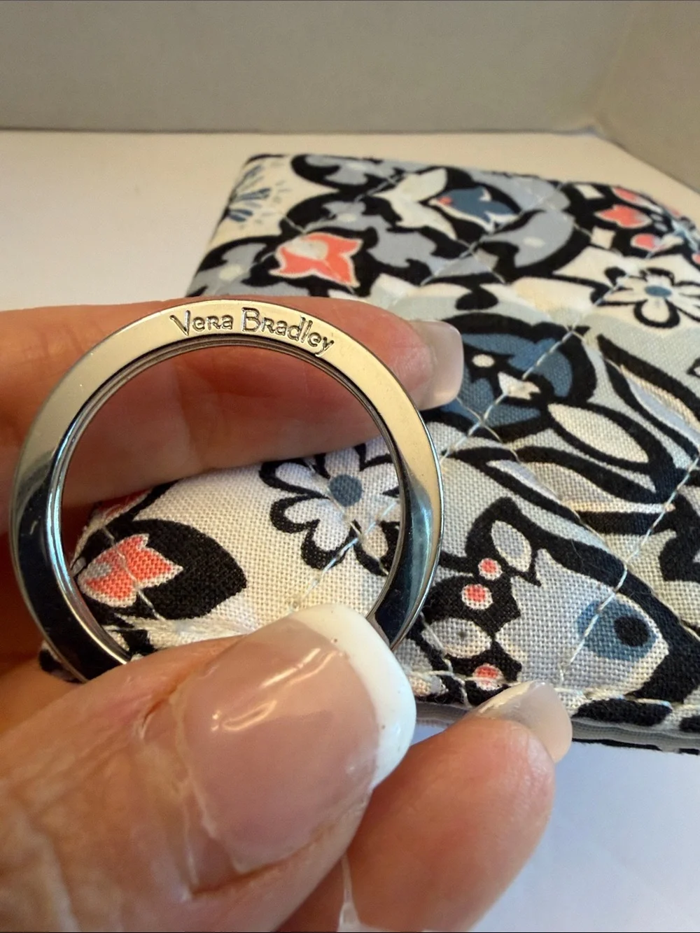 Vera Bradley Lisbon Medallion ID Card Holder with Key Ring